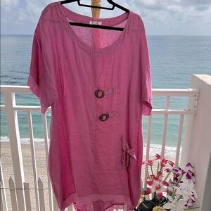 Linen pink Women's dress